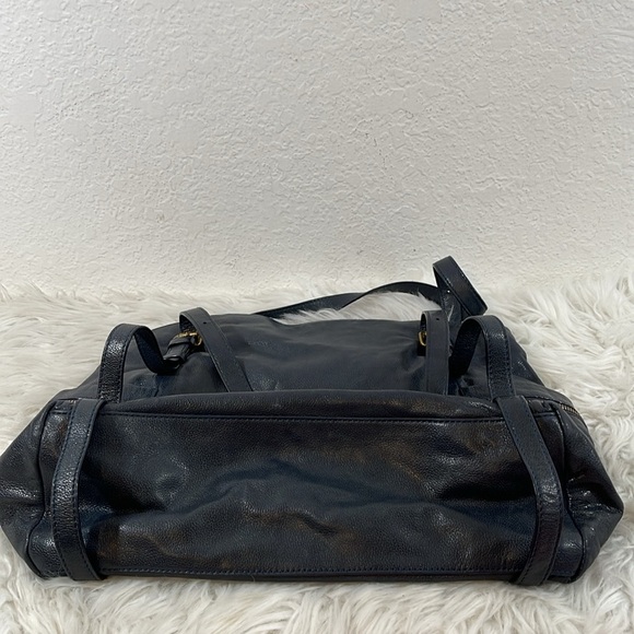 ELLIOTT LUCCA Leather Shoulder Handbag Tote Bag Purse With Gold Tone Hardware - Picture 7 of 16